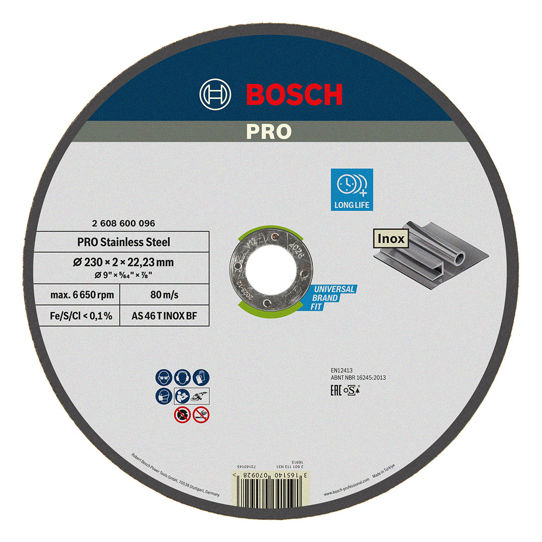 PRO Stainless Steel Bonded Cutting Disc For large angle grinders with locking nut