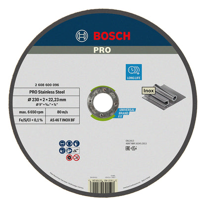 PRO Stainless Steel Bonded Cutting Disc For large angle grinders with locking nut