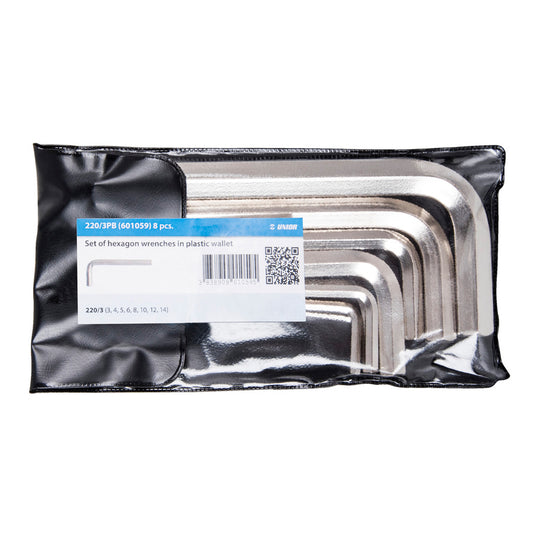 Set of hex wrenches in plastic wallet 3:19MM 10P