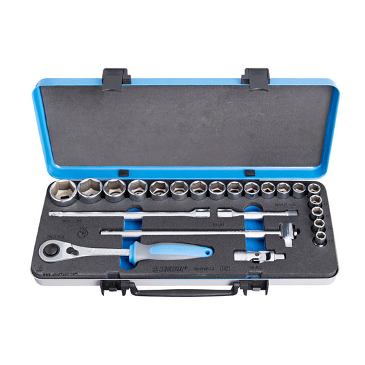 Socket set 1/2" in metal box 10:32MM 23P